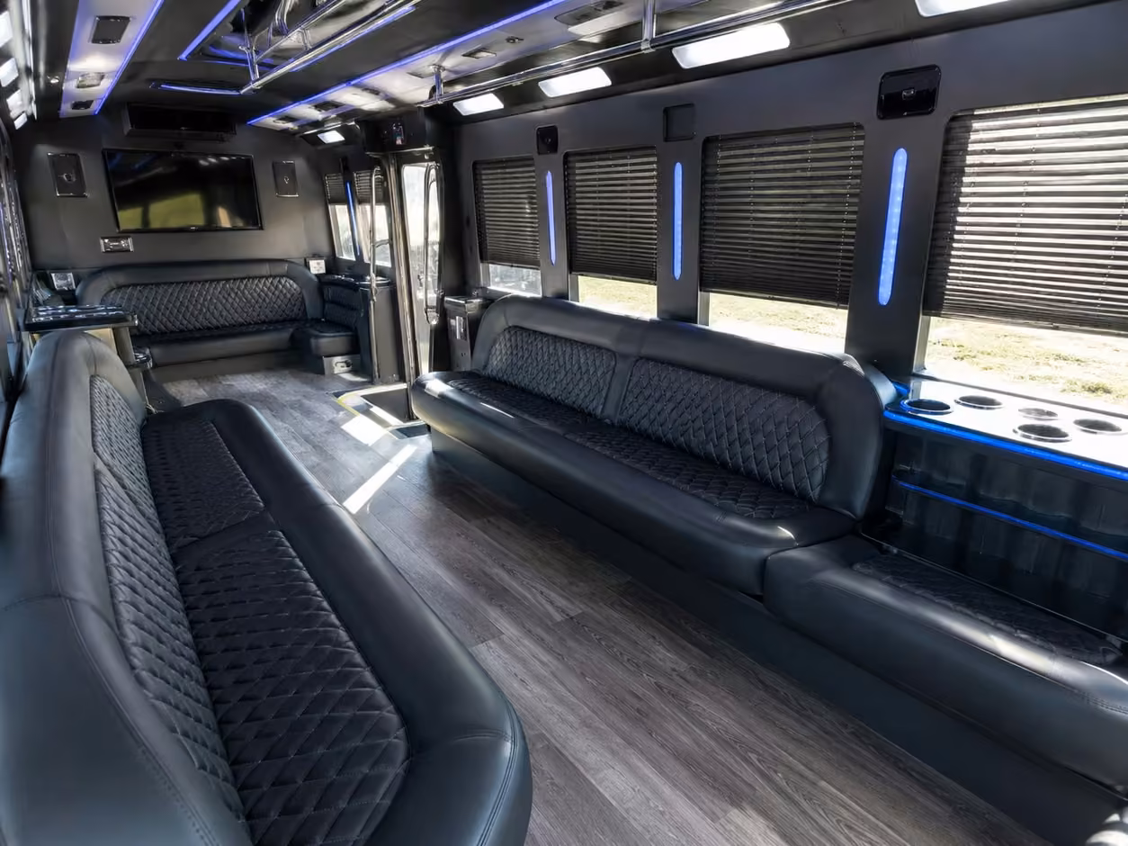 20 passenger party bus interior